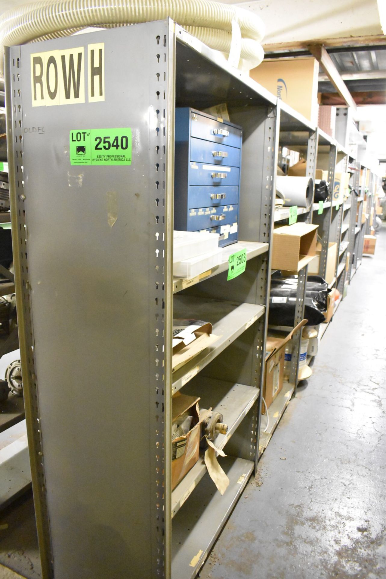 LOT/ (15) SECTIONS OF ADJUSTABLE STEEL SHELVING (DELAYED DELIVERY) [RIGGING FEES FOR LOT #2540 - $