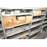 LOT/ CONTENTS OF SHELVES - INCLUDING BELTS, TAB CHAIN, STATIC ELIMINATORS, COUPLING, SPARE PARTS [
