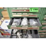 LOT/ CONTENTS OF CABINET - INCLUDING AUTOMATION PARTS, PIPE CLAMPS, HANGERS, ELECTRICAL