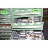 LOT/ CONTENTS OF CABINET - INCLUDING SANDPAPER, STAINLESS STEEL HARDWARE, WIRE WHEELS, VALVES, SPARE
