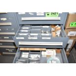 LOT/ CONTENTS OF CABINET - INCLUDING O-RINGS, HYDRAULIC SEAL KITS, HARDWARE, GASKETS, STATOR,