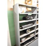 LOT/ CONTENTS OF SHELF - INCLUDING GLUE ROLL, CONVEYOR BELTING, SERVO ACUTUATOR, SPARE MOTOR, AIR