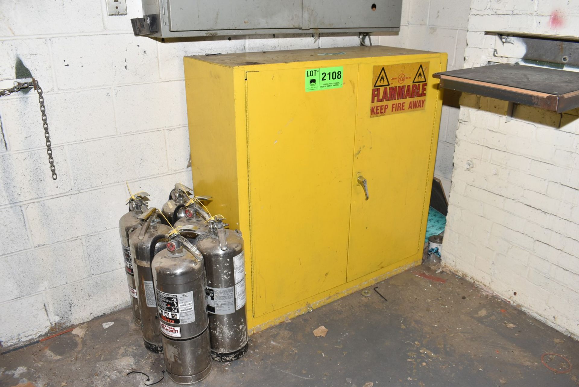 LOT/ 2 DOOR FLAMMABLE STORAGE CABINET [RIGGING FEES FOR LOT #2108 - $50 USD PLUS APPLICABLE TAXES]