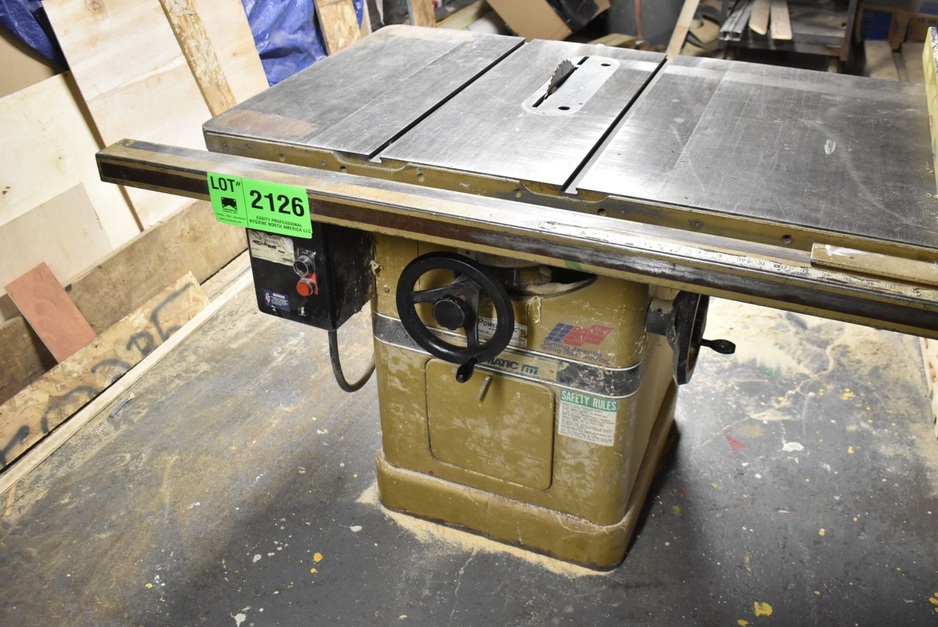 POWERMATIC 66 TABLE SAW WITH 12" BLADE, S/N 92661879 (CI) [RIGGING FEES FOR LOT #2126 - $200 USD - Image 2 of 4