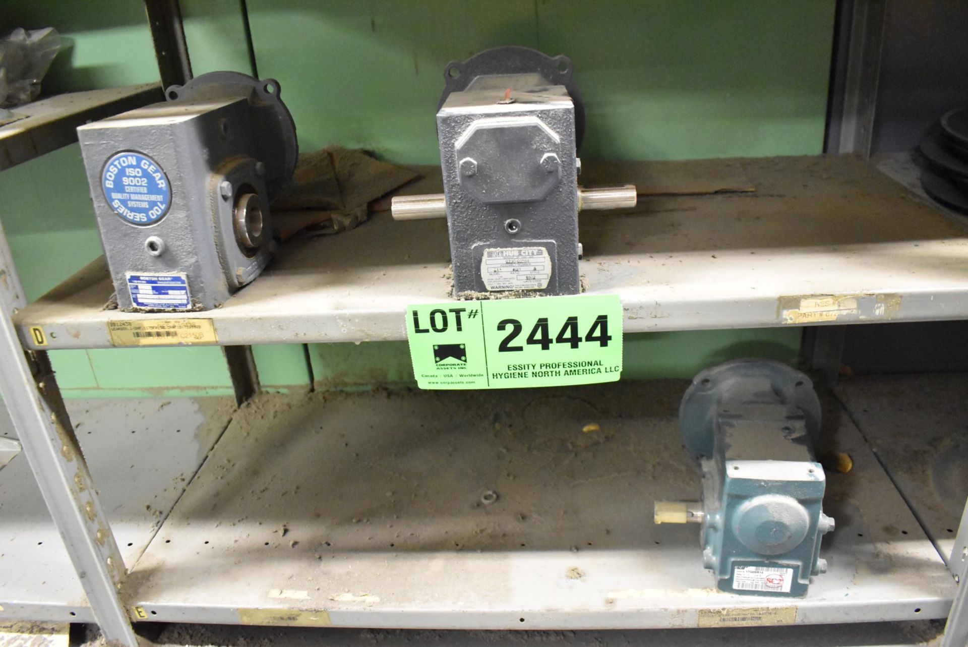 LOT/ CONTENTS OF (2) SHELVES - SPARE GEARBOXES [RIGGING FEES FOR LOT #2444 - $TBD USD PLUS
