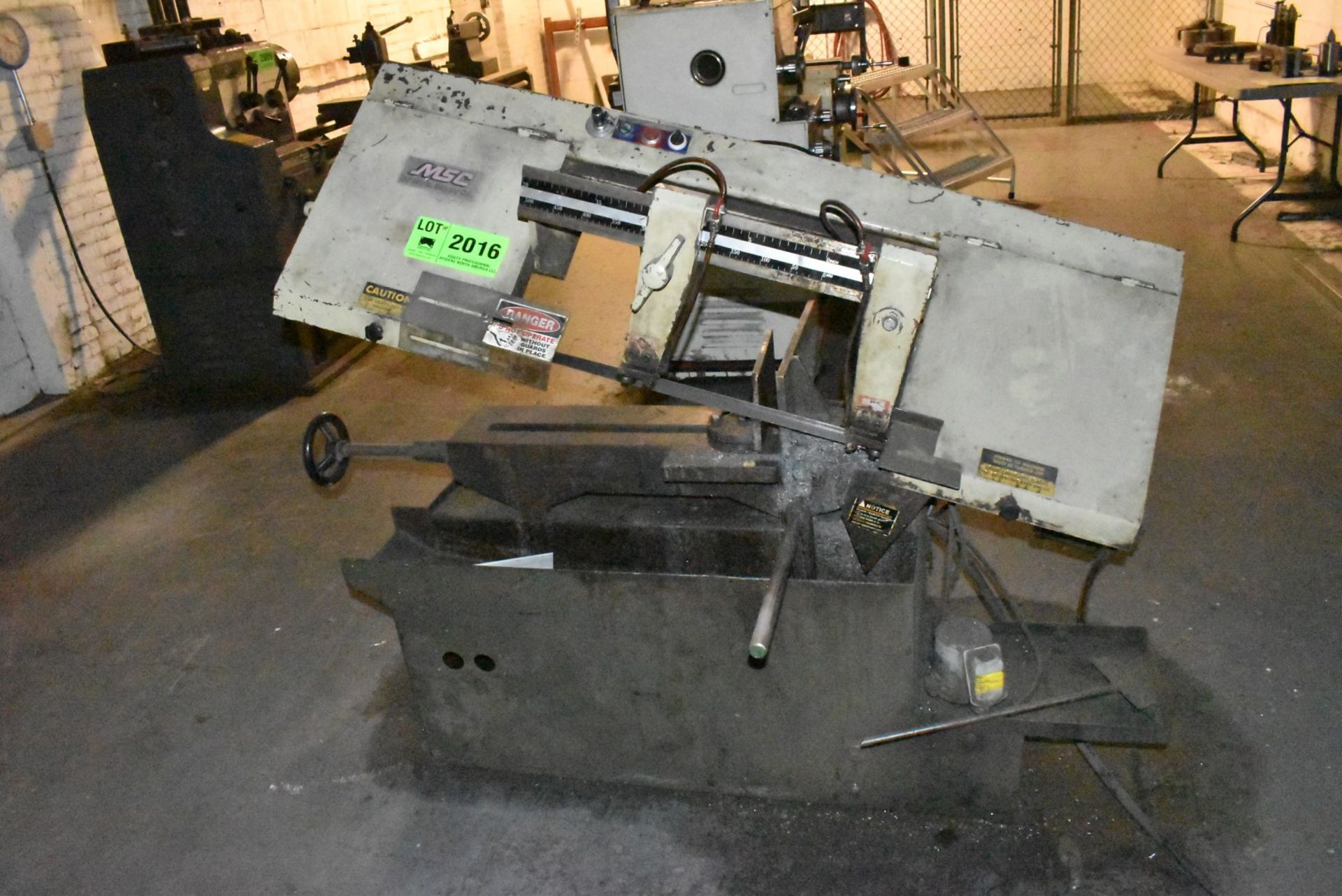 MSC INDUSTRIAL PORTABLE HORIZONTAL BAND SAW WITH 10"X12" CAPACITY, MANUAL VISE, COOLANT, S/N N/A ( - Image 2 of 7