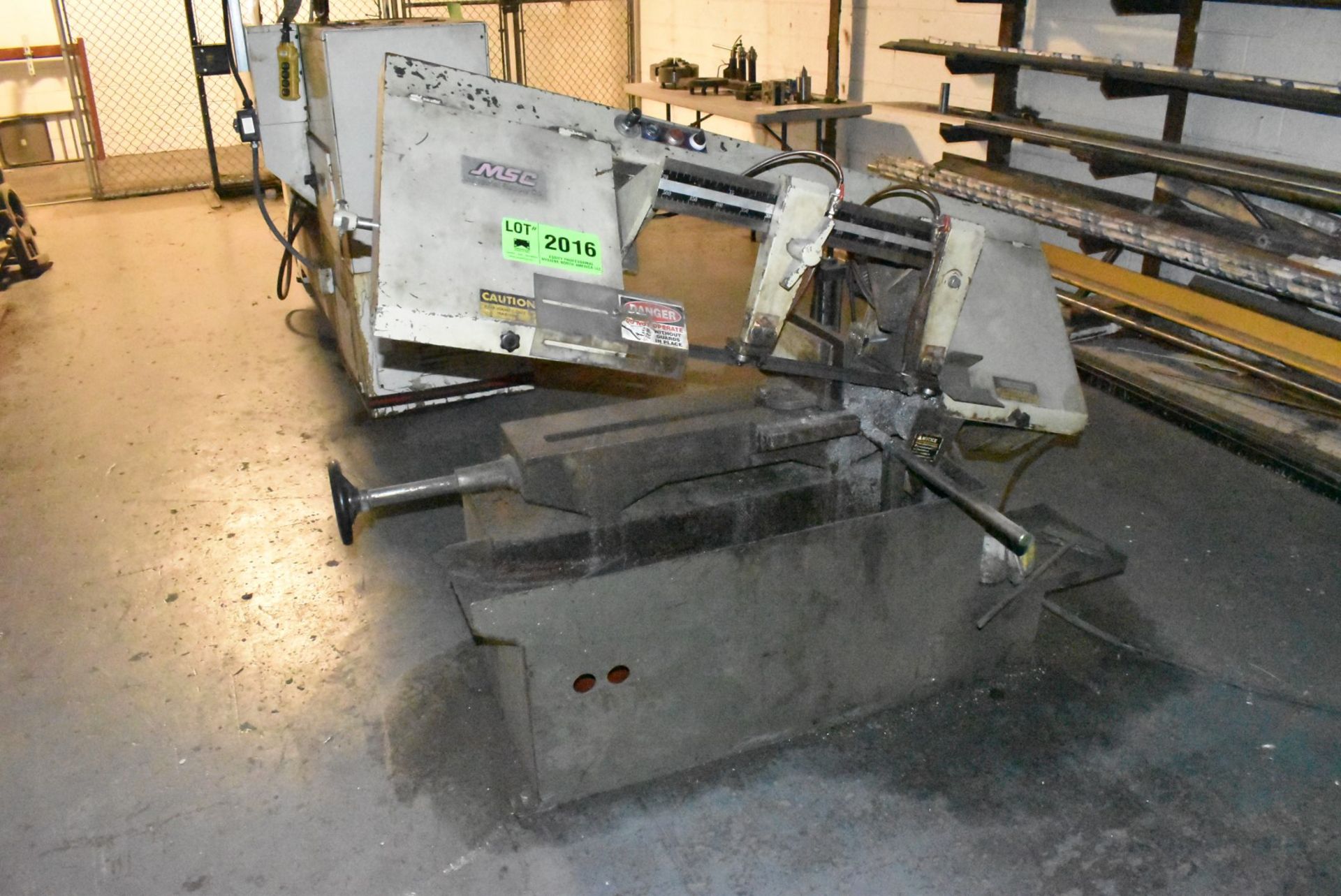 MSC INDUSTRIAL PORTABLE HORIZONTAL BAND SAW WITH 10"X12" CAPACITY, MANUAL VISE, COOLANT, S/N N/A ( - Image 3 of 7
