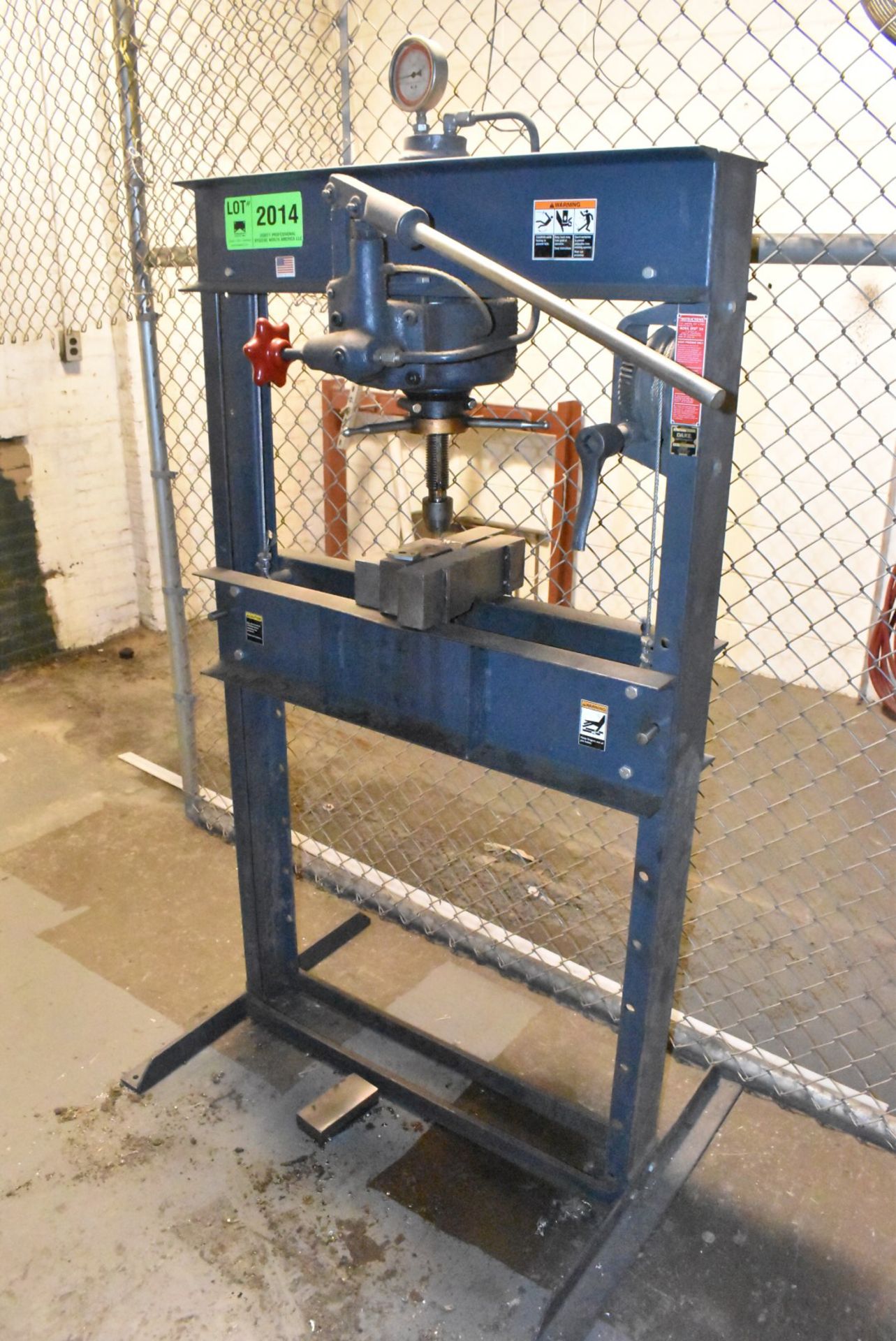 DAKE 25-H 25 TON HYDRAULIC H-FRAME SHOP PRESS, S/N 1134678 (CI) [RIGGING FEES FOR LOT #2014 - $100 - Image 5 of 6