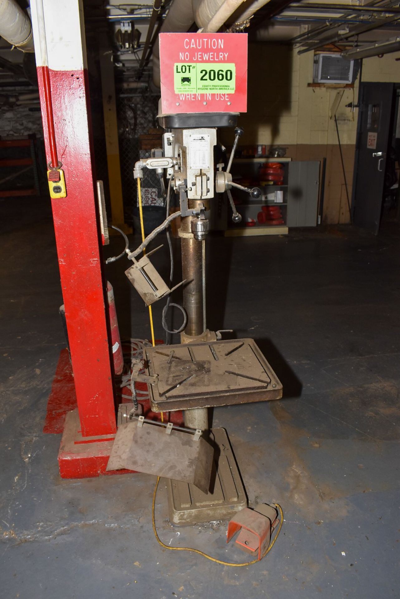 MANHATTAN MSC MODEL 95-235 HEAVY DUTY FLOOR TYPE DRILL PRESS WITH SPEEDS TO 4200 RPM, 1 HP DRIVE