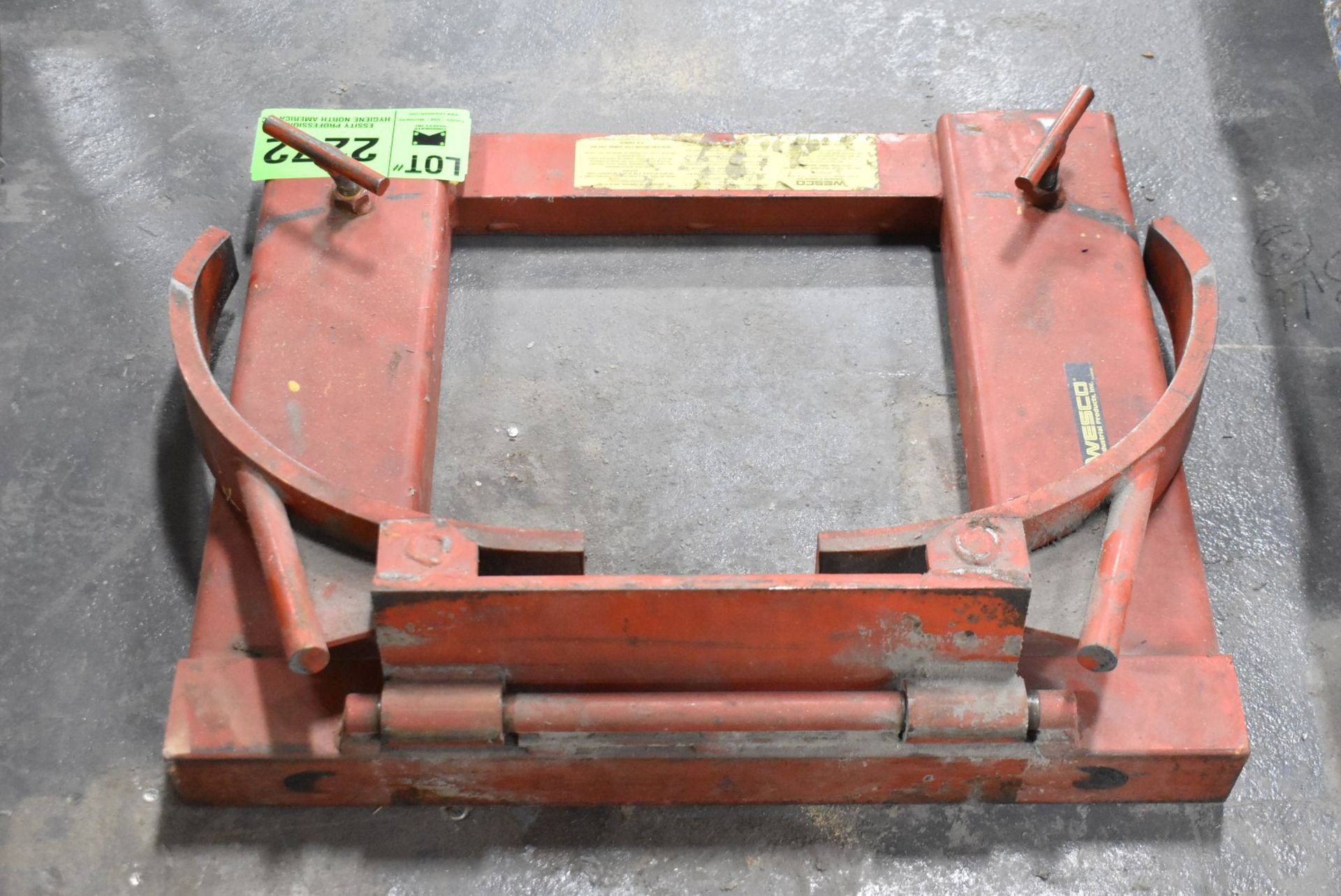 WESCO 1,500 LB. CAPACITY FORKLIFT DRUM LIFTER ATTACHMENT [RIGGING FEES FOR LOT #2272 - $25 USD - Image 2 of 3