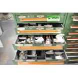 LOT/ CONTENTS OF CABINET - INCLUDING AIR LINE FITTINGS, REGULATORS, FUSES, ELECTRICAL COMPONENTS,