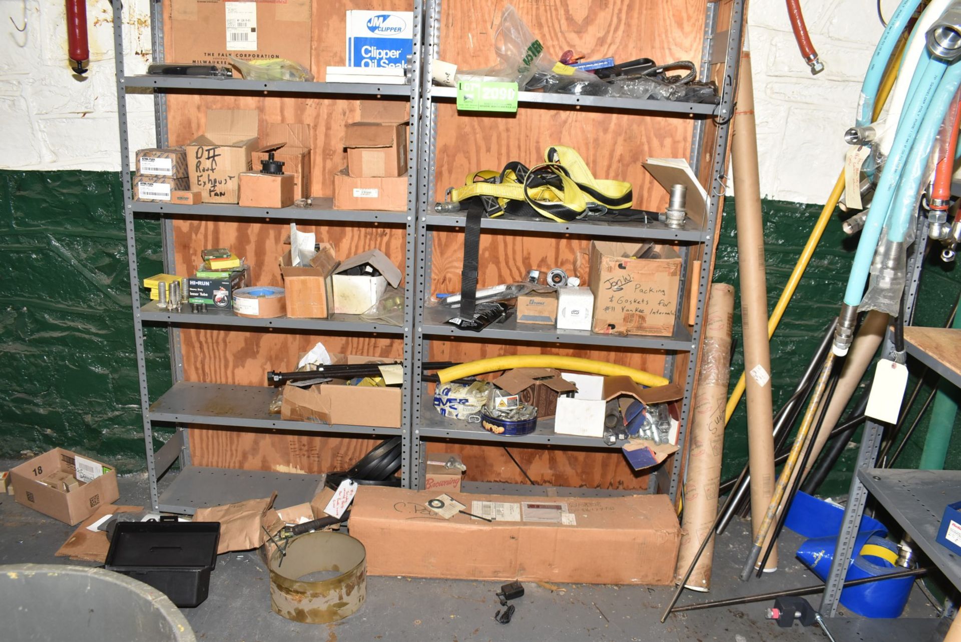 LOT/ METAL SHELFS WITH CONTENTS CONSISTING OF SPARE PARTS AND HARDWARE [RIGGING FEES FOR LOT #2090 - - Image 2 of 3