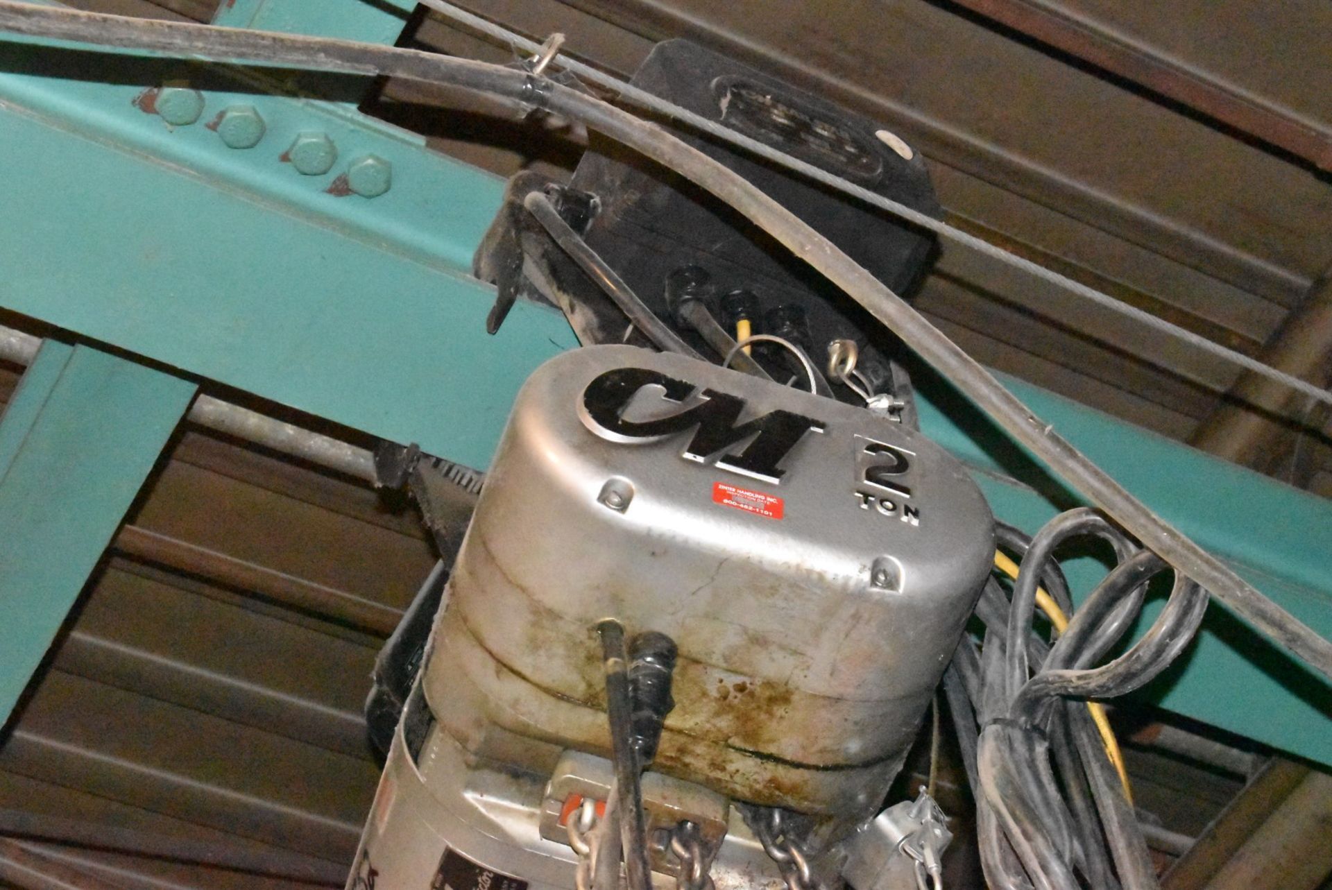 CM 2 TON ELECTRIC HOIST WITH PENDENT CONTROL S/N N/A (CI) [RIGGING FEES FOR LOT #2041 - $100 USD - Image 4 of 6