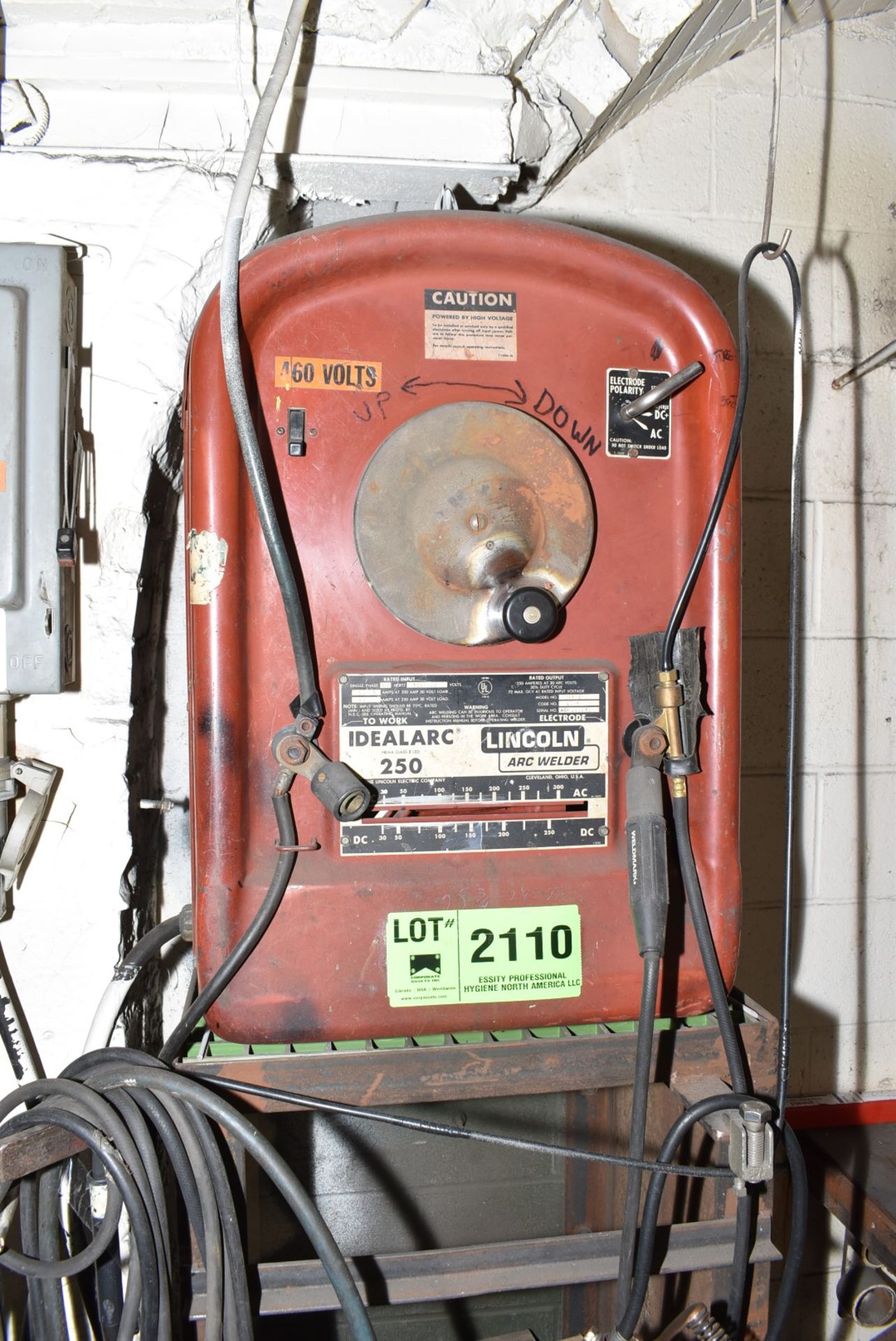 LINCOLN IDEALARC 250 ARC WELDER WITH CABLES AND GUN, S/N AC-482692 (CI) [RIGGING FEES FOR LOT # - Image 2 of 2