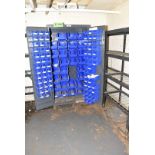 2 DOOR HEAVY DUTY STORAGE CABINET WITH PARTS BINS (CI) [RIGGING FEES FOR LOT #2105 - $100 USD PLUS
