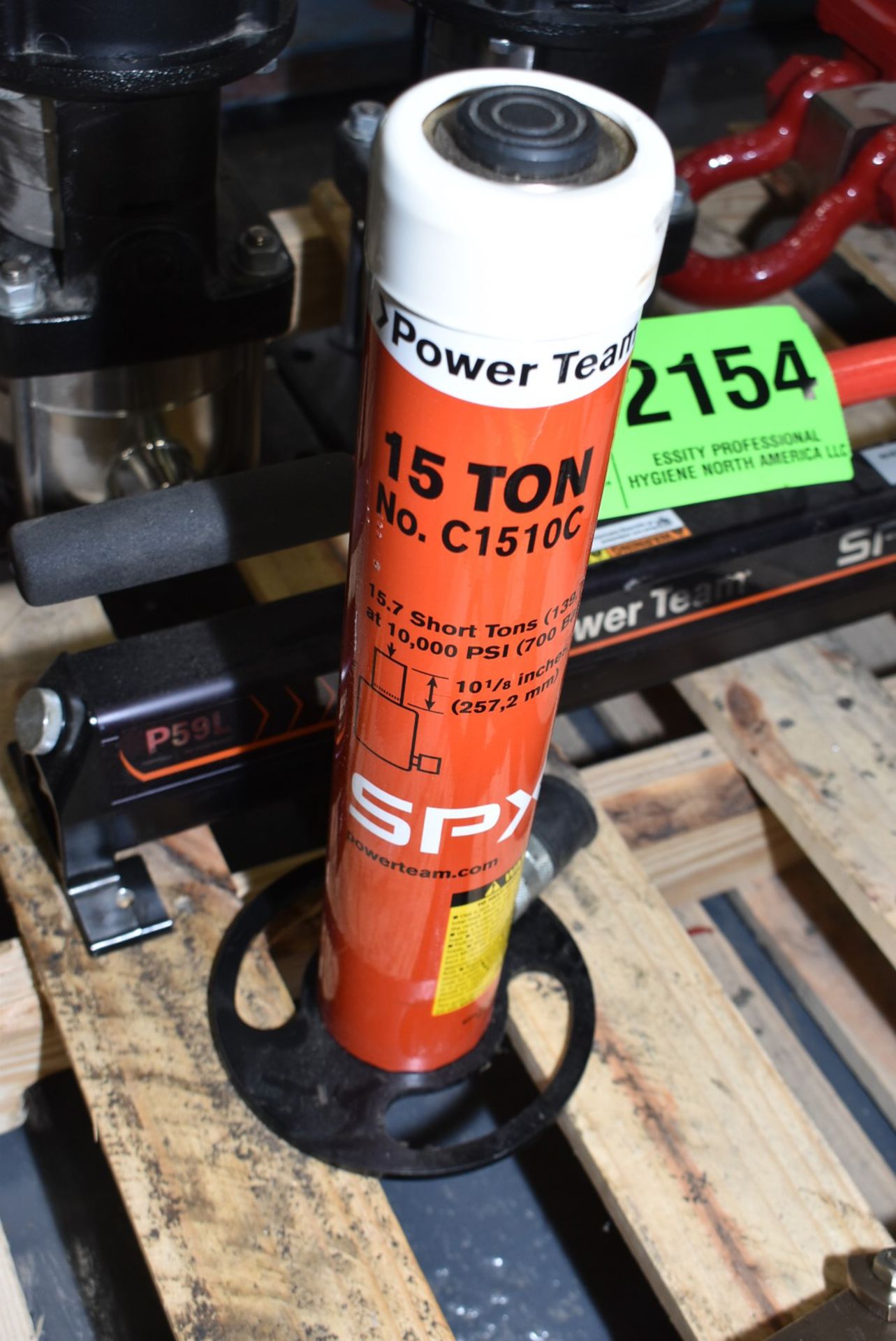 SPX POWER TEAM MODEL B 10,000PSI CAPACITY HYDRAULIC JACK WITH SPX 15 TON CAPACITY HYDRAULIC - Image 4 of 4