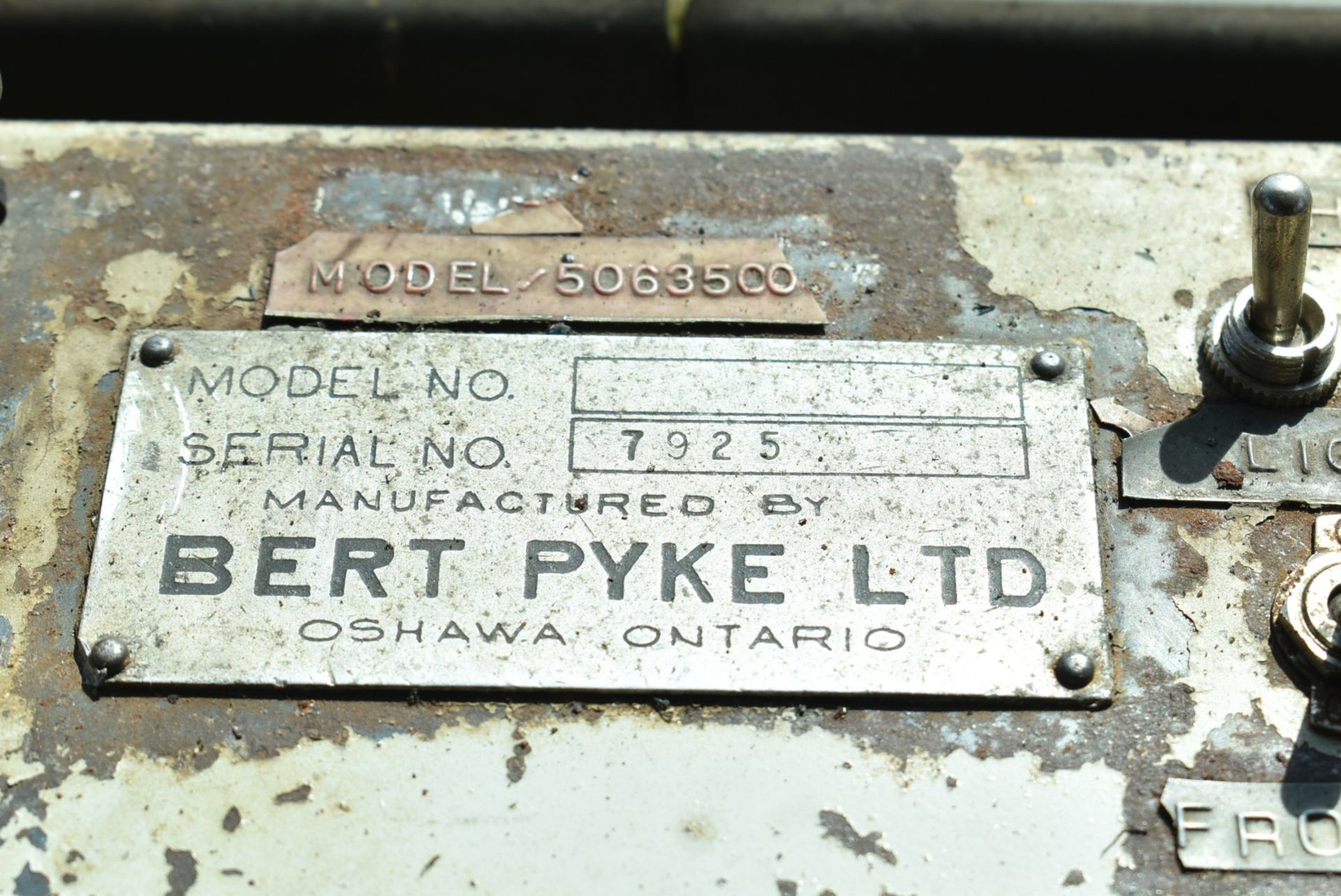 BERT PYKE MODEL 5063500 BALLAST REGULATOR WITH DIESEL ENGINE, WINTER KIT INCLUDING PLOW & SNOW - Image 11 of 11