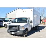 FORD (2018) E450 SUPER DUTY CUBE VAN WITH 6.8L 10 CYL. GAS ENGINE, AUTO. TRANSMISSION, 128,831 KM (
