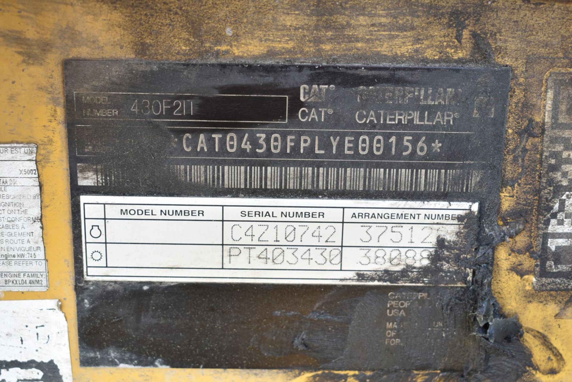 CATERPILLAR (2015) 430F2IT BACKHOE LOADER WITH CATERPILLAR C4.4B DIESEL ENGINE, 92" LOADER BUCKET, - Image 2 of 2