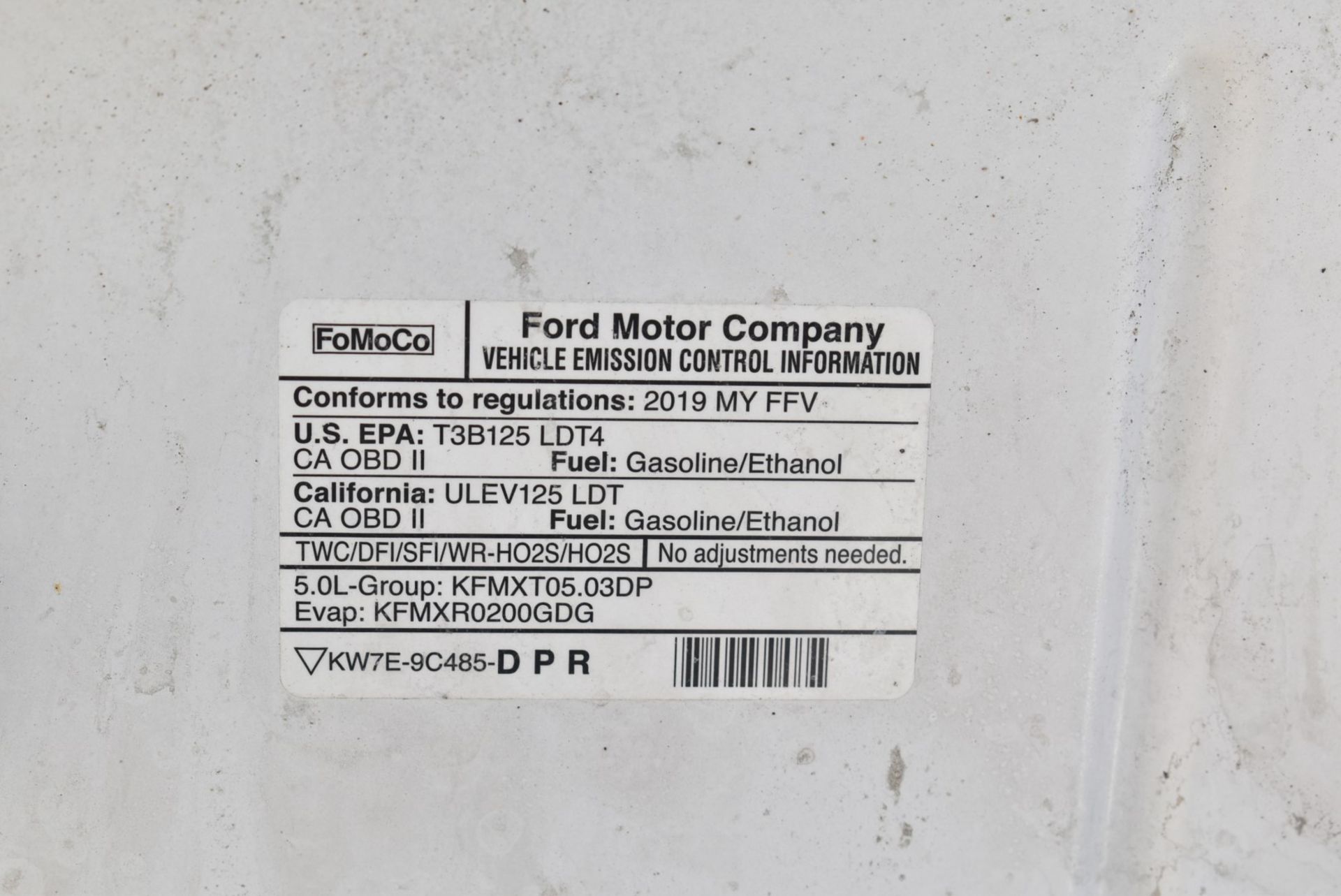 FORD (2019) F150 XL PICKUP TRUCK WITH 5.0L 8 CYL. GAS ENGINE, AUTO. TRANSMISSION, RWD, BED CAP, 54, - Image 8 of 13