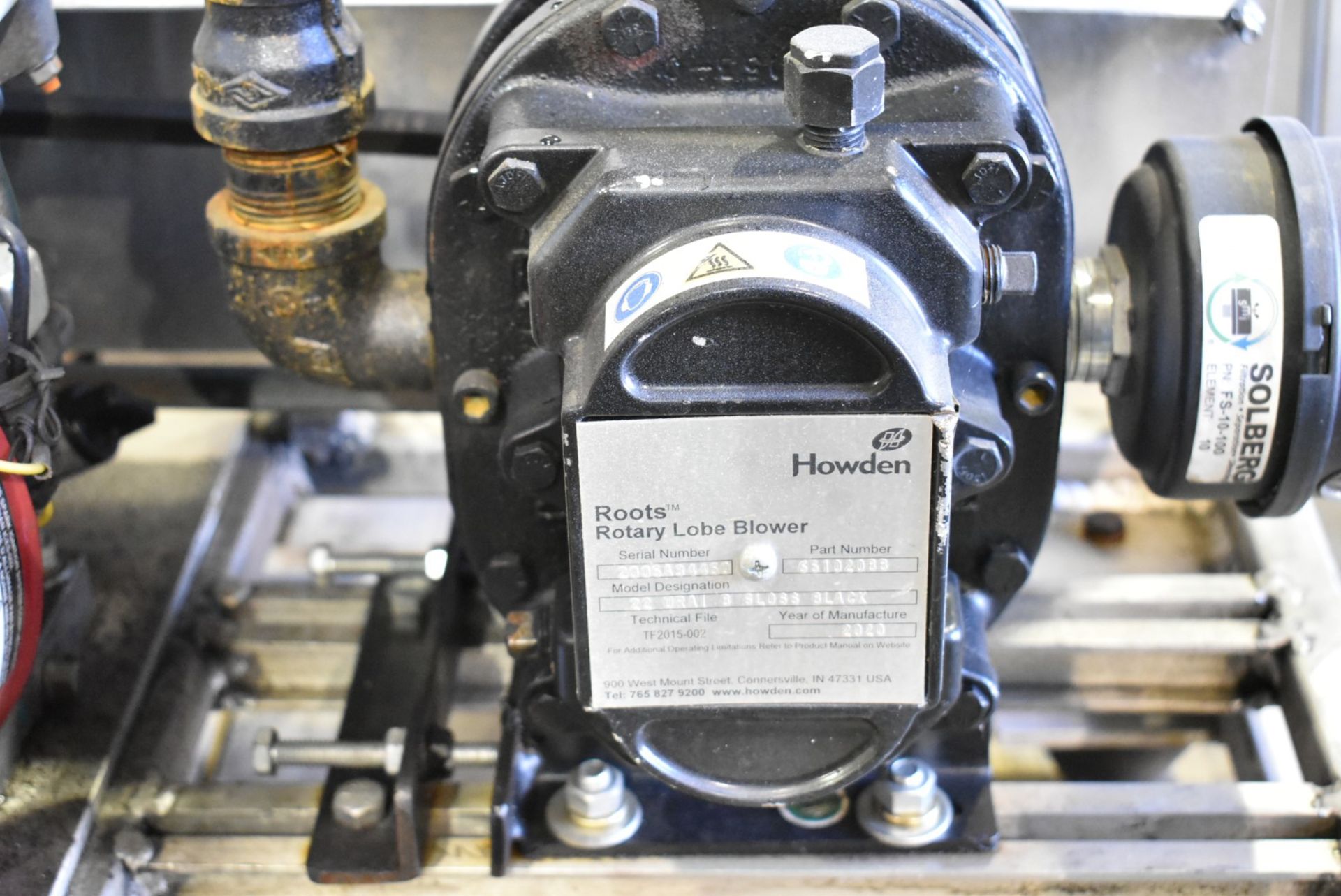 HOWDEN ROOTS ROTARY LOBE BLOWER WITH HONDA GX200 GAS ENGINE S/N: 200SA34450 - Image 2 of 3