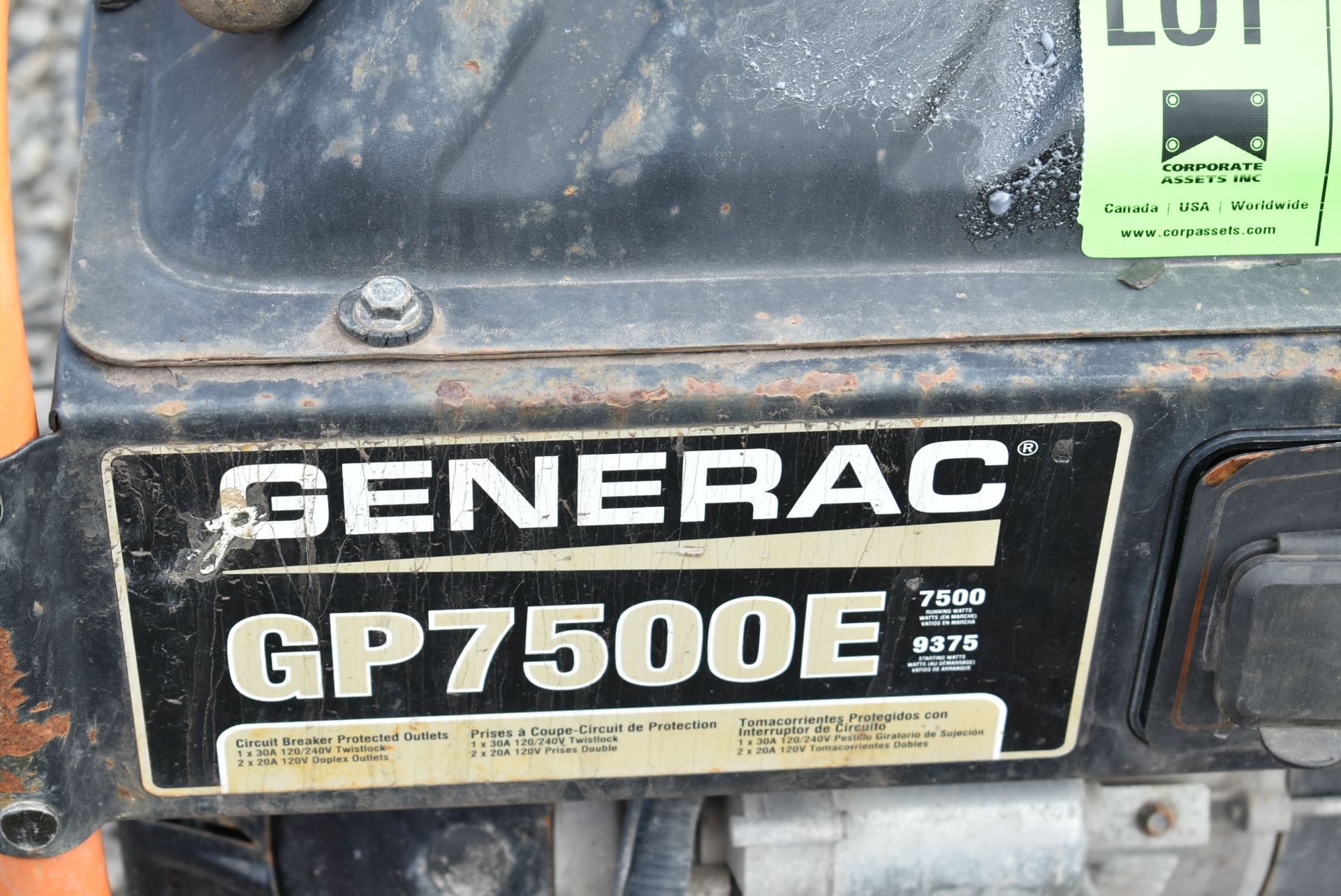 GENERAC GP7500E 7,500 WATT PORTABLE GAS POWERED GENERATOR, S/N N/A - Image 3 of 3