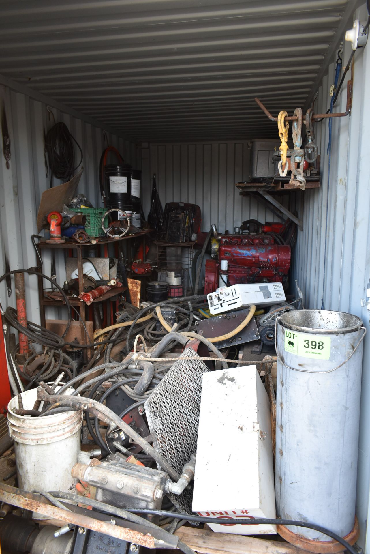 LOT/ CONTENTS OF CONTAINER CONSISTING OF DIESEL ENGINES, HYDRAULIC PARTS, HOSE & COMPONENTS