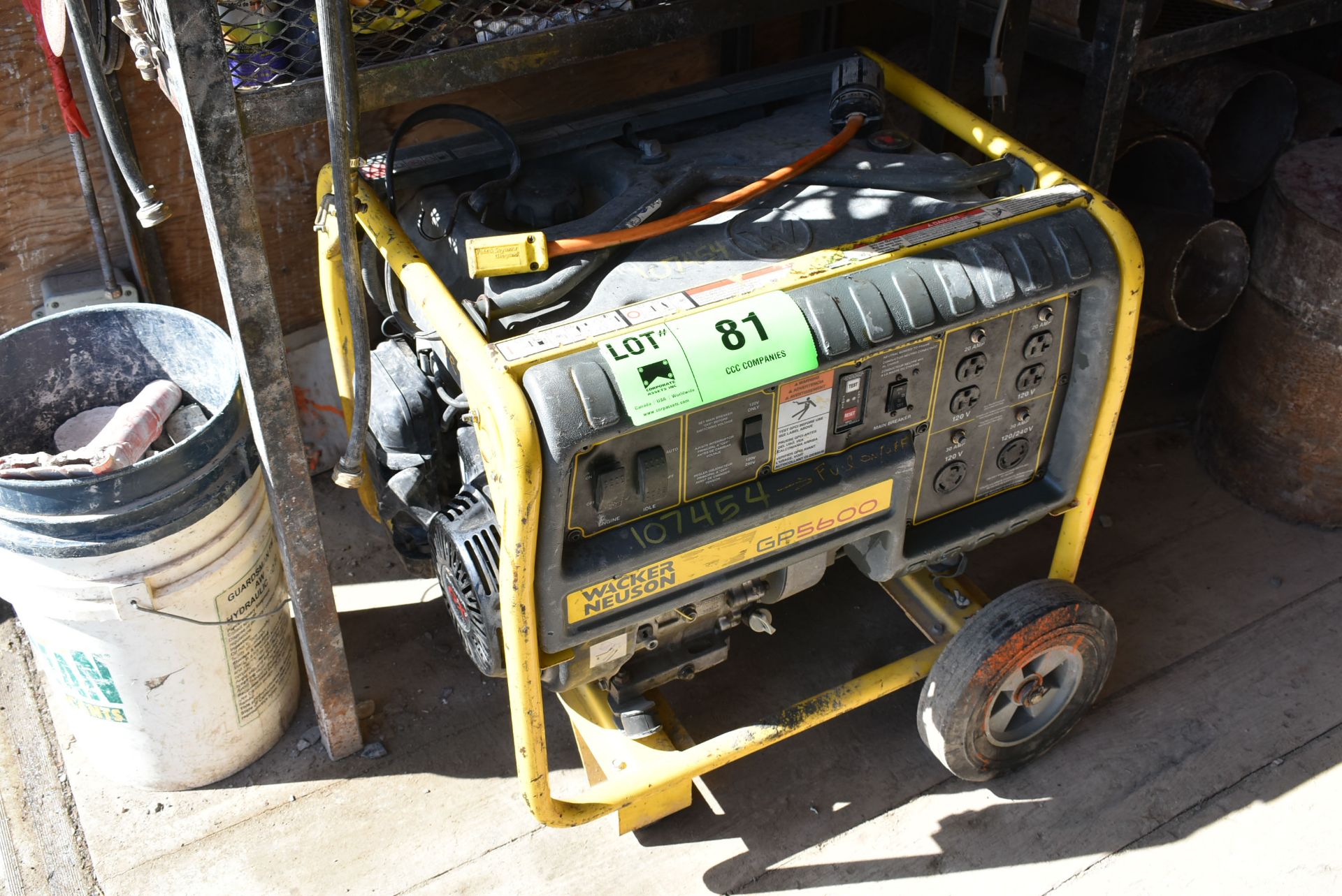 WACKER NEUSON GP5600 PORTABLE GAS POWERED GENERATOR, S/N N/A