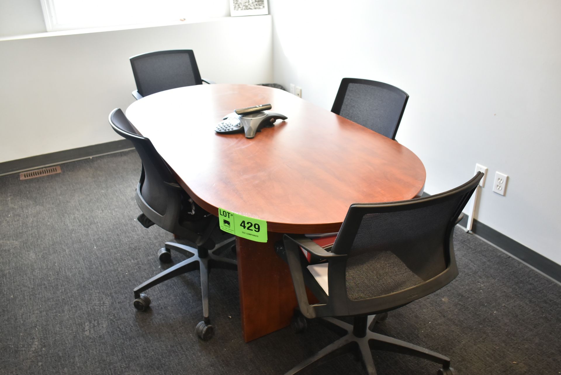 LOT/ BOARDROOM TABLE WITH (4) OFFICE AND CONFERENCING SYSTEM