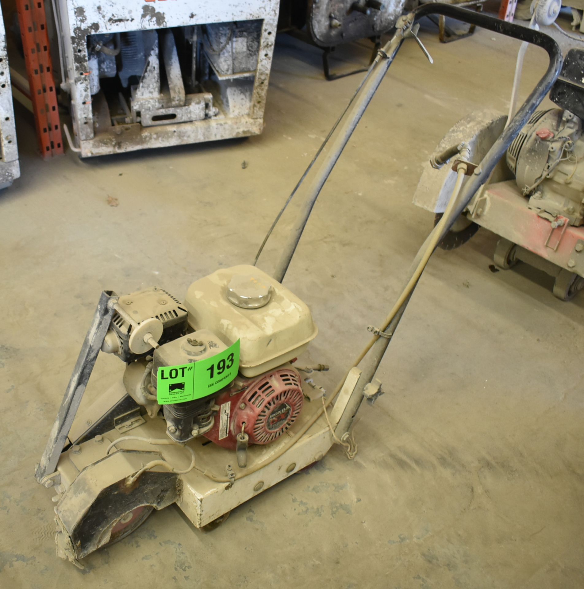 MFG UNKNOWN 8" GAS POWERED WALK BEHIND CONCRETE SAW WITH HONDA GX160 GAS POWERED MOTOR, S/N N/A