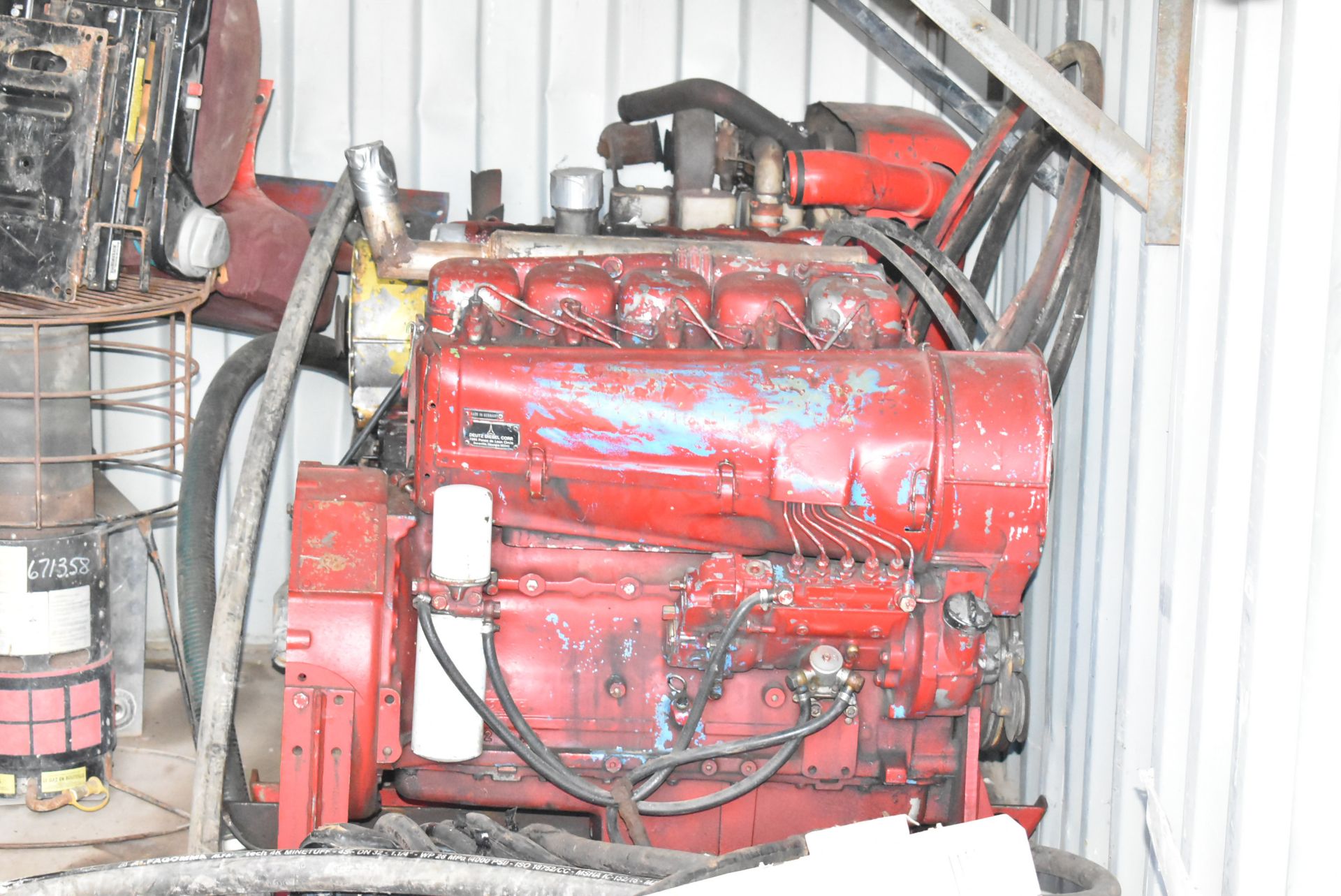 LOT/ CONTENTS OF CONTAINER CONSISTING OF DIESEL ENGINES, HYDRAULIC PARTS, HOSE & COMPONENTS - Image 3 of 3