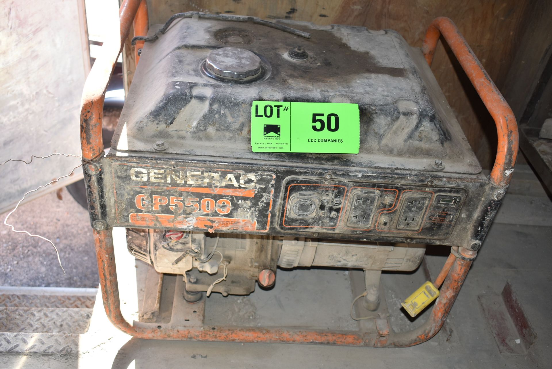 GENERAC GP5500 PORTABLE GAS-POWERED GENERATOR, S/N N/A