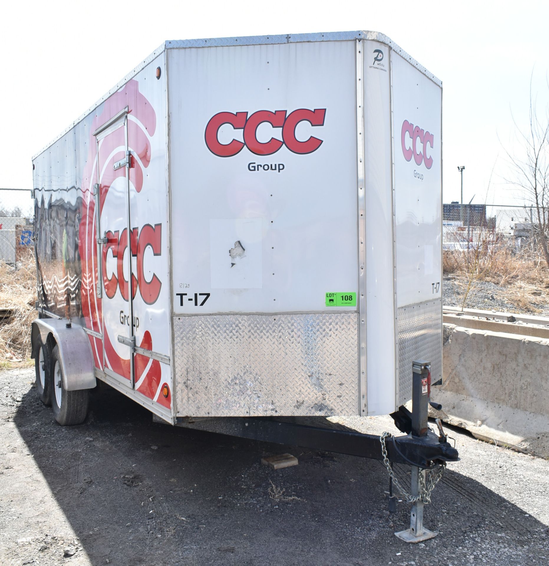 PULLRITE TANDEM AXEL ENCLOSED UTILITY TRAILER WITH RAMPS, VIN: 2L9EA16T8HL068129 (UNIT T-17)