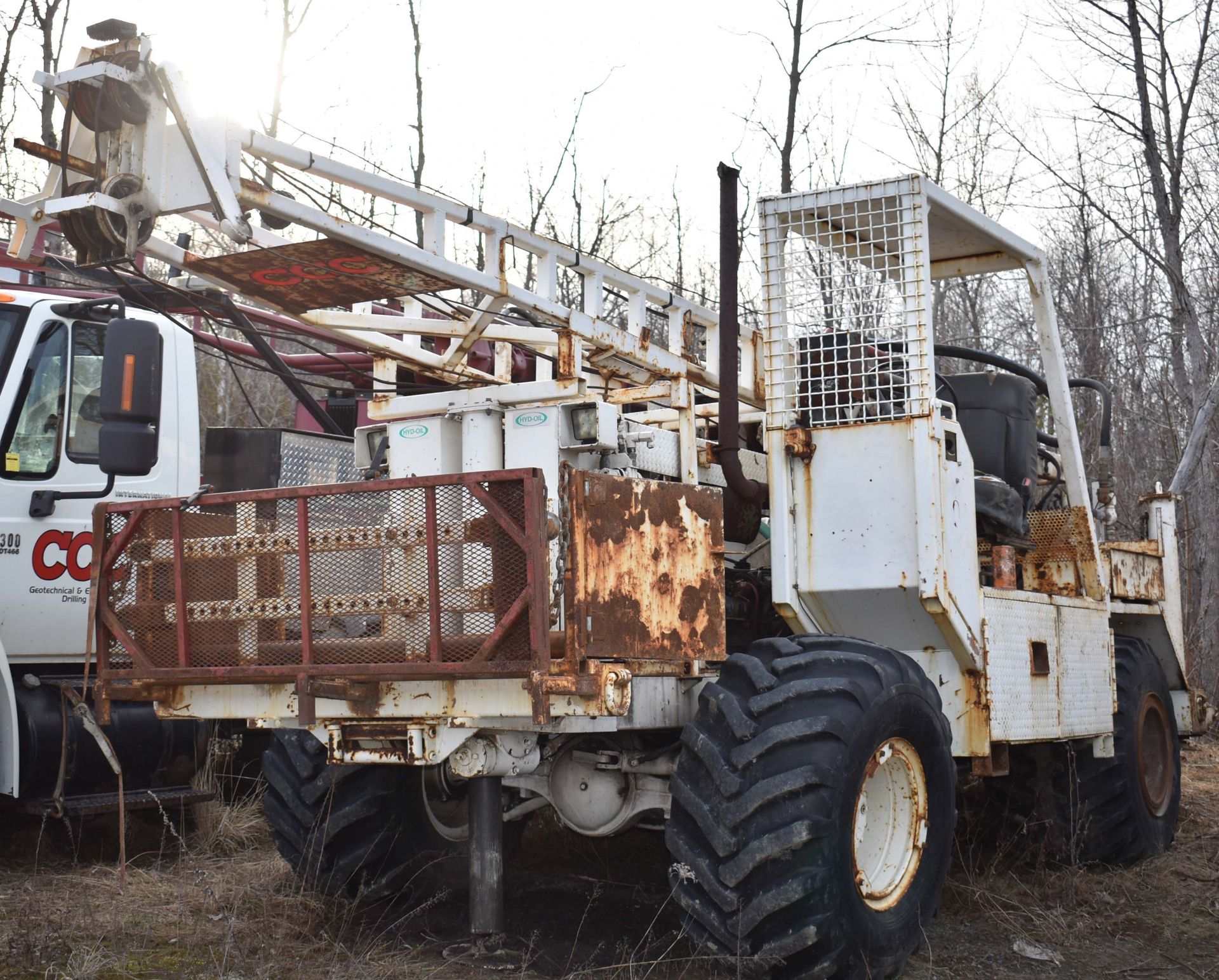 CENTRAL MINE EQUIPMENT MODEL CME 750 ATV RUBBER TIRE MOUNTED DRILL RIG WITH OPEN OPERATOR STATION,