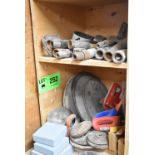 LOT/ CONTENTS OF SHELF CONSISTING OF GRINDING DISCS, PARTS & COMPONENTS