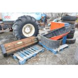 LOT/ TIRES, PIGEONHOLE CABINET, DRIP TRAYS & PIPE