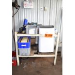 LOT/ SHOP TABLE WITH AIR CONDITIONER & PARTS