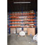 LOT/ (4) SECTIONS OF ADJUSTABLE PALLET RACKING (NO CONTENTS)