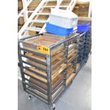 LOT/ ROLLING CARTS WITH WOOD TRAYS