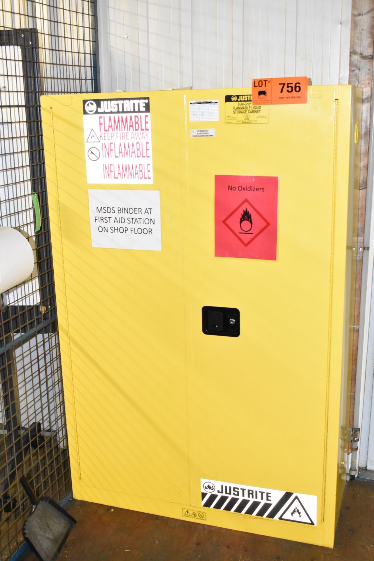 JUSTRITE FLAMMABLE STORAGE CABINET, S/N N/A