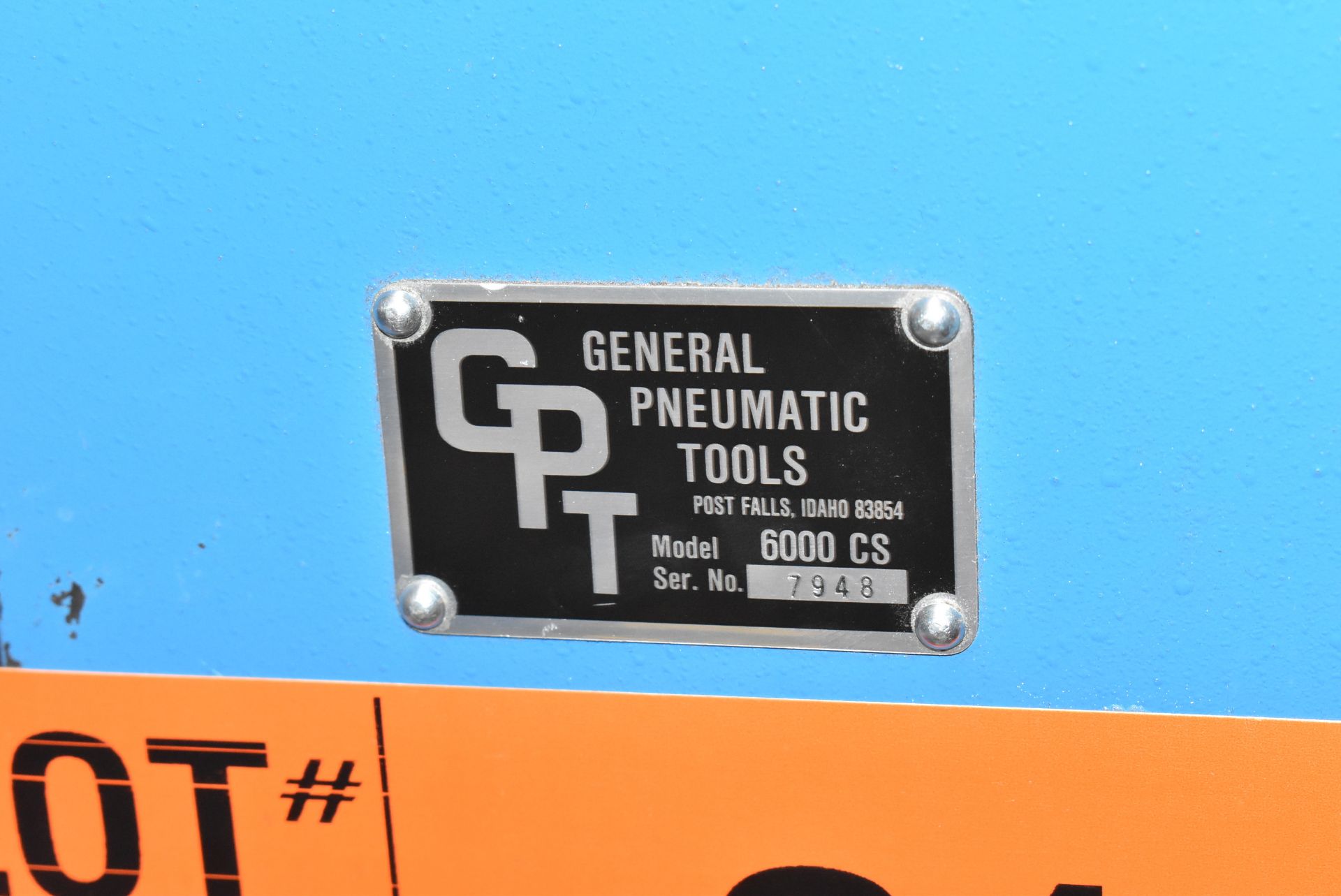 GENERAL PNEUMATIC TOOLS 6000 CS PNEUMATIC BENCH-MOUNTED RIVETER, S/N 7948 [RIGGING FEE FOR LOT #21 - - Image 4 of 5