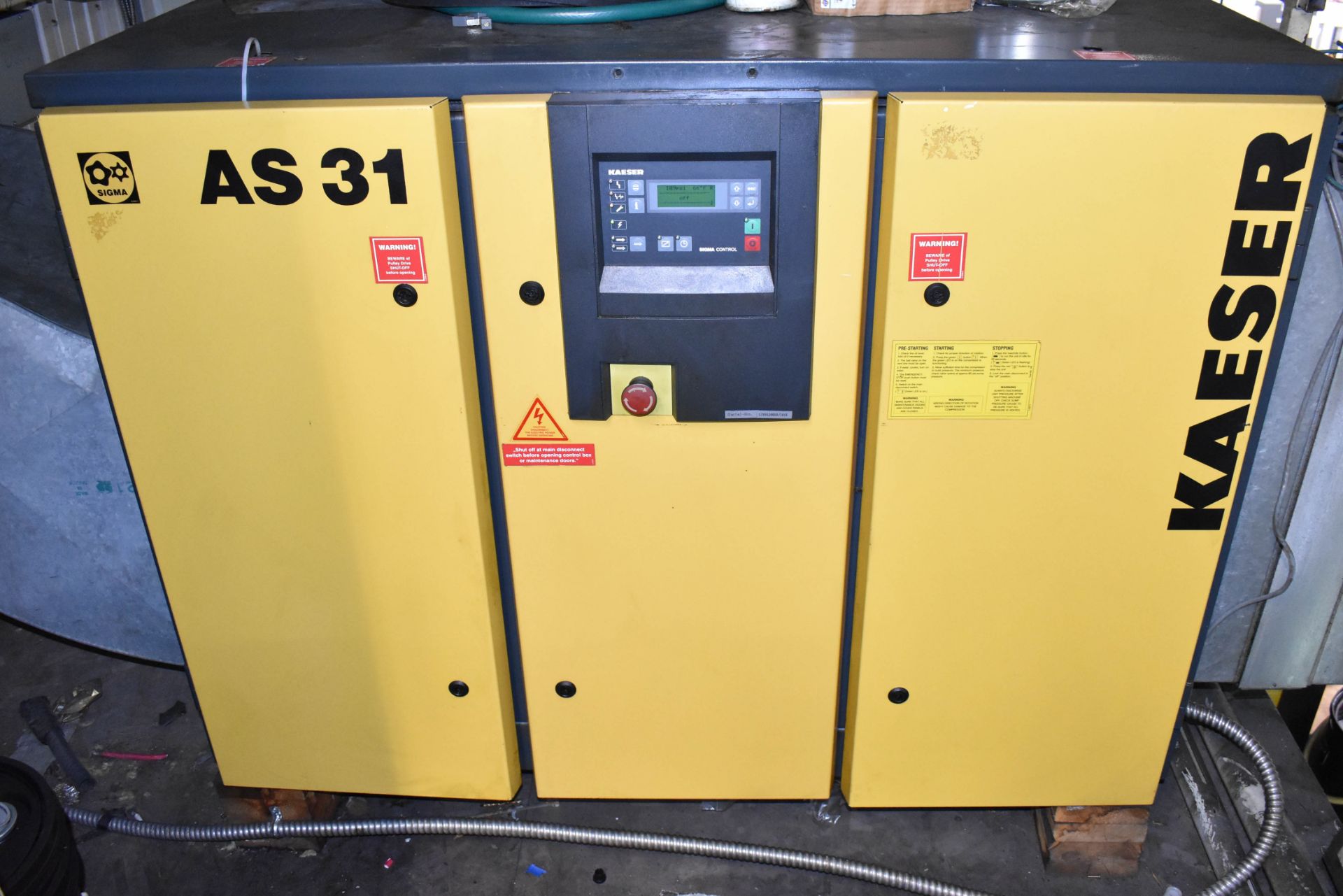 KAESER SIGMA AS 31 AIR COMPRESSOR, S/N N/A (CI) [RIGGING FEE FOR LOT #241 - $275 USD PLUS APPLICABLE