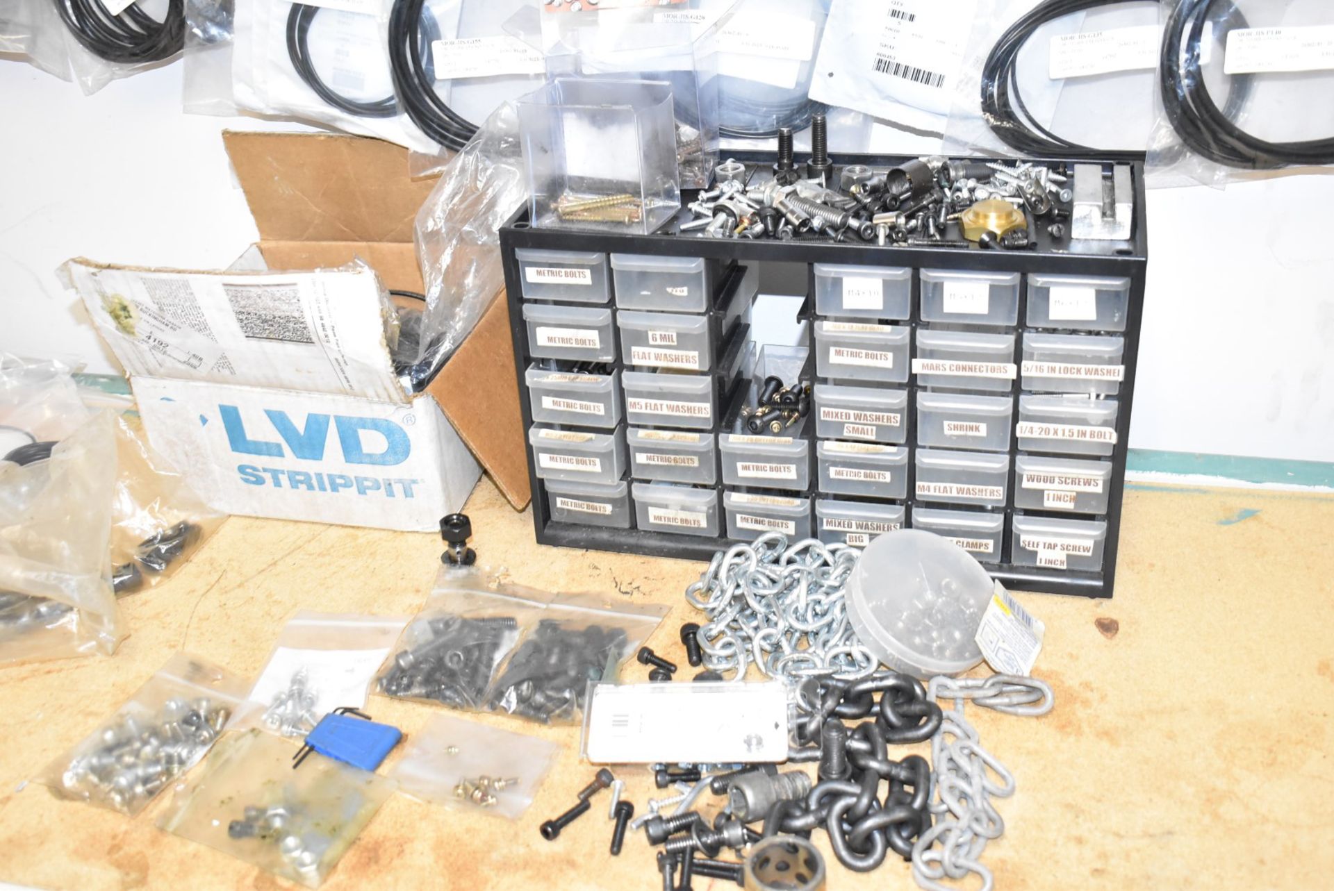 LOT/ CONTENTS OF RACK - SPARE PARTS, CONSUMABLES, NEW & USED MROS - Image 4 of 5