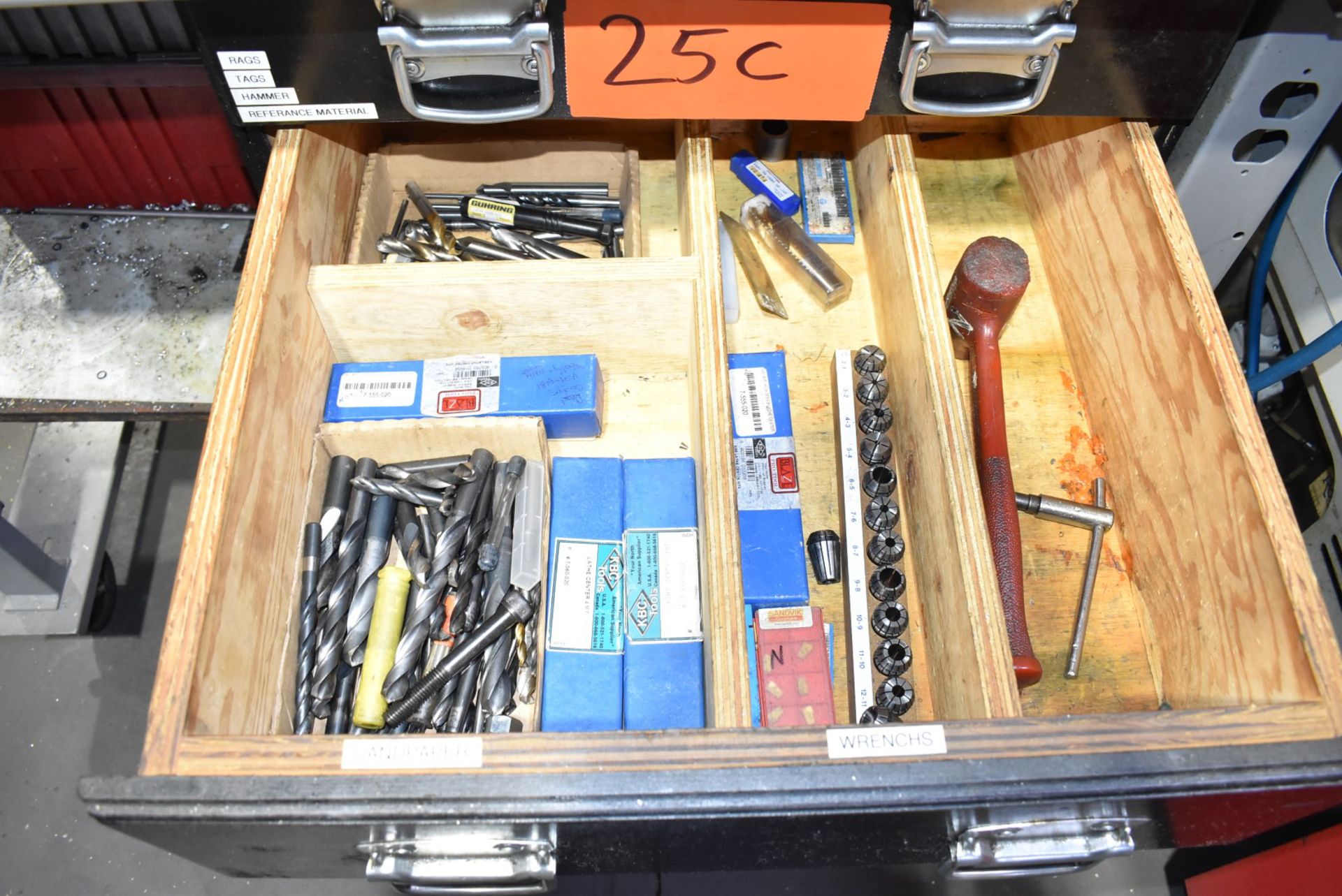 LOT/ ROLLING SHOP TABLE WITH CENTERS, TOOLING & ACCESSORIES - Image 3 of 3