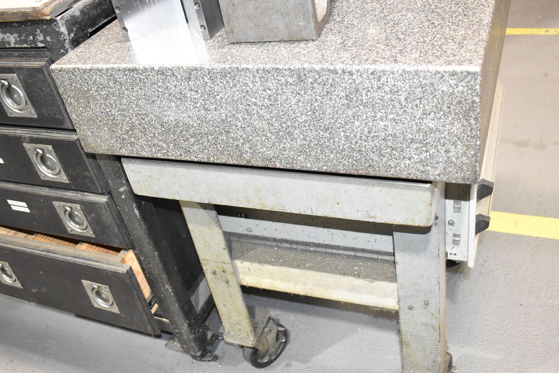MFG UNKNOWN 24" X 36" X 6" GRANITE SURFACE PLATE WITH ROLLING STAND, S/N N/A - Image 2 of 2