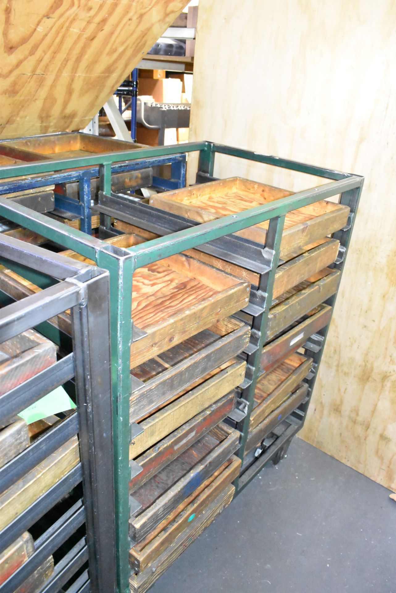 LOT/ ROLLING CARTS WITH WOOD TRAYS - Image 5 of 5