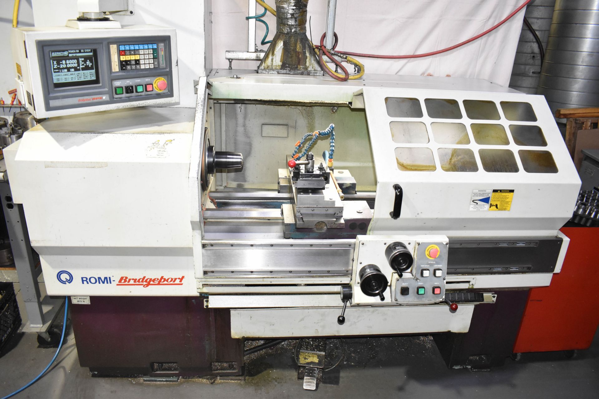 BRIDGEPORT EZ-PATH SD CNC LATHE WITH 40" DISTANCE BETWEEN CENTERS, 17" SWING OVER BED, 8" SWING OVER