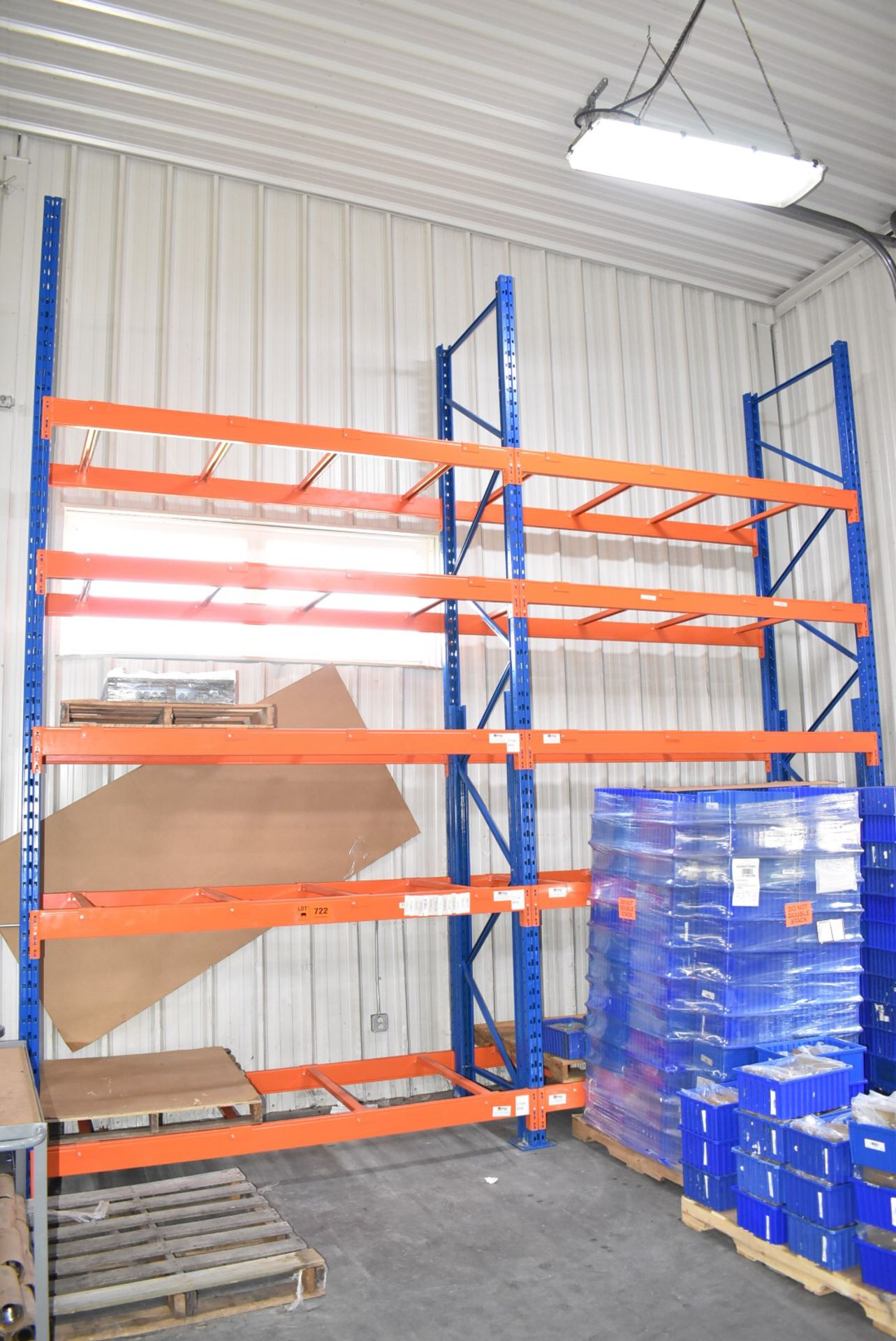 LOT/ (2) SECTIONS OF ADJUSTABLE PALLET RACKING (NO CONTENTS)