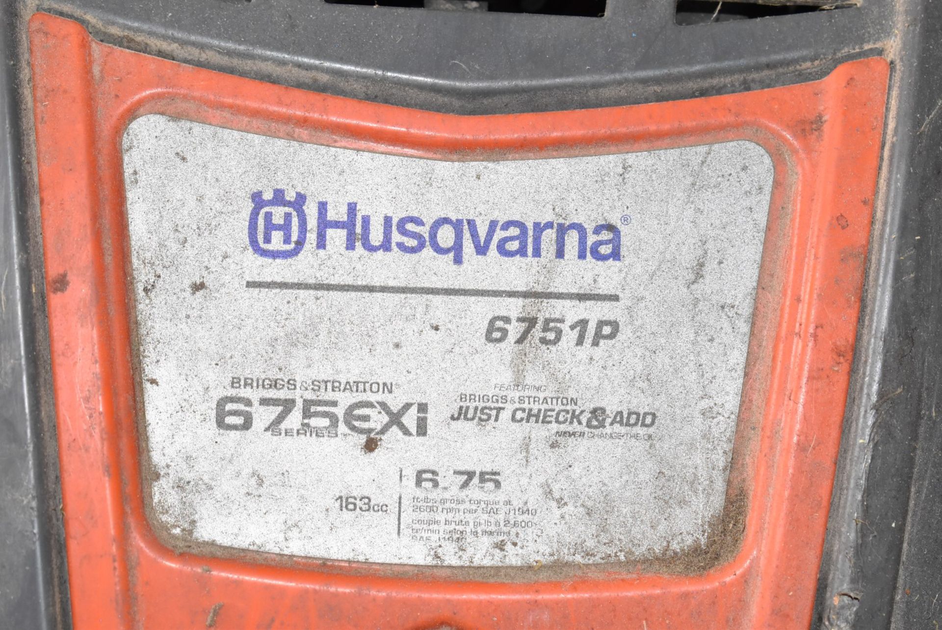 HUSQVARNA 6751P LAWN MOWER WITH BRIGGS & STRATTON 675EXI 163 CC ENGINE, S/N N/A - Image 3 of 3