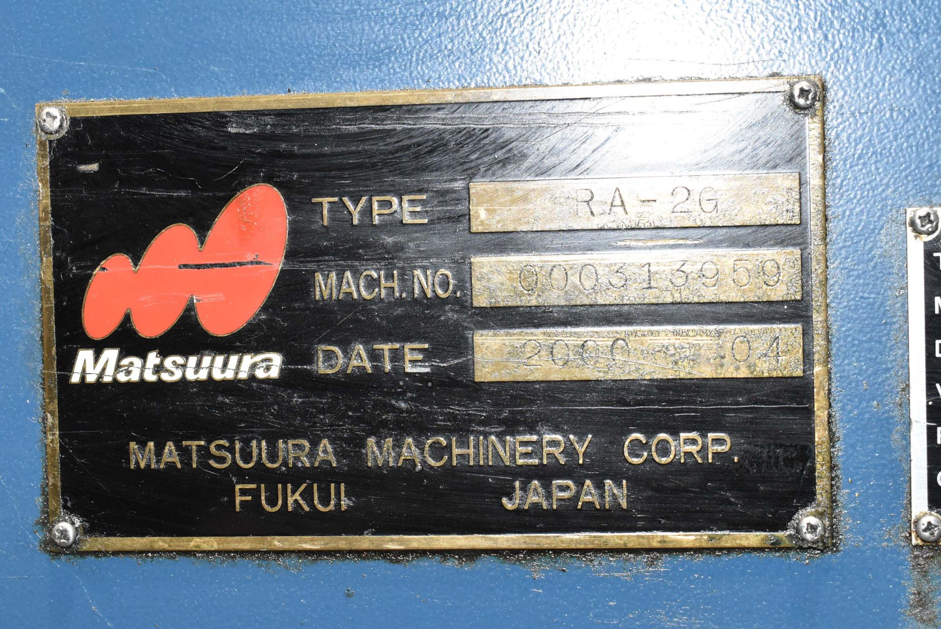 MATSUURA (2000) RA-2G TWIN-PALLET HIGH-SPEED CNC VERTICAL MACHINING CENTER WITH YASNAC CNC - Image 15 of 17